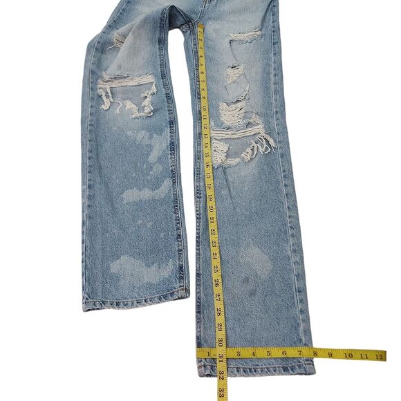 Pacsun 90's Boyfriend Jeans Womens 22 Blue Y2K Cotton Distressed Premium Denim - Picture 9 of 12